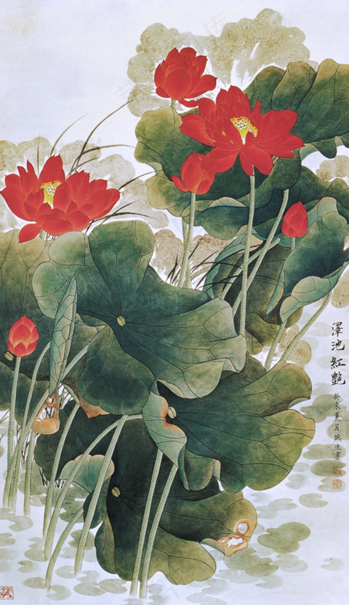 水墨荷花图片