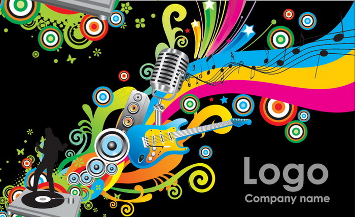 酷炫色彩音乐元素PSD海报素