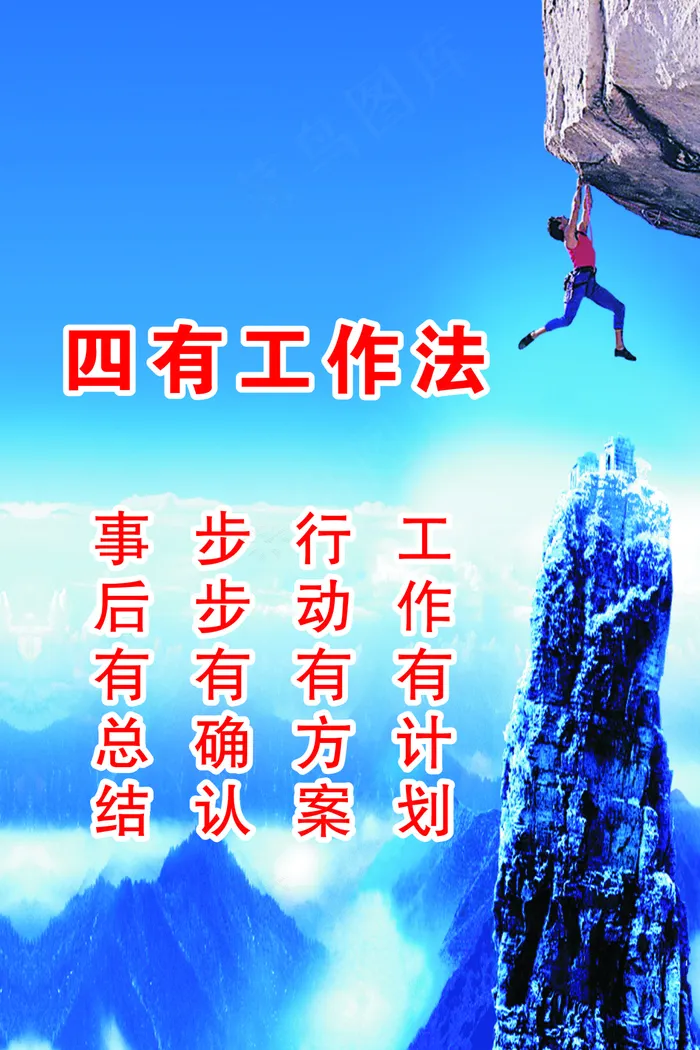 四有工作法文化海报cdr矢量模版下载