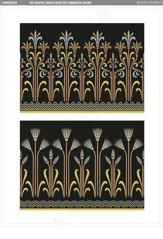 黑色植物底纹图案