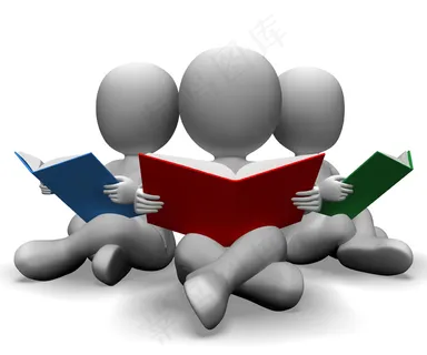 学生们阅读书籍展示教育