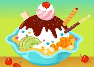 诱人的美味的冰淇淋矢量素材