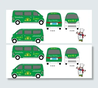 餐厅送餐车车身广告图片