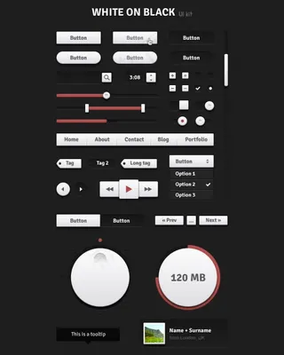白色精致网页UI设计psd分层素材