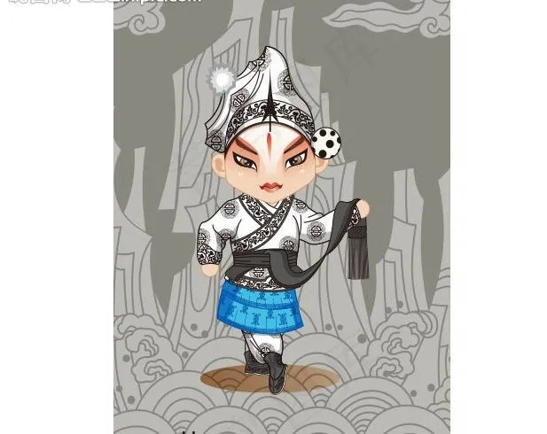 戏曲人物图片ai矢量模版下载