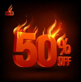 打折促销立体字与火焰