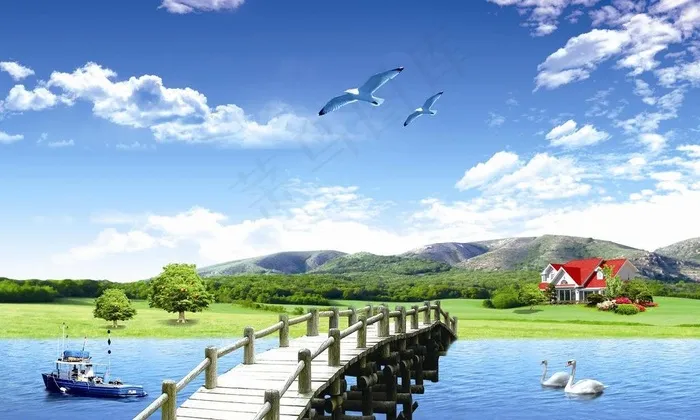 山水风景图片(3500X2300(DPI:300))psd模版下载