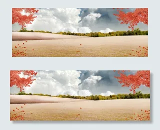 秋季枫叶风景背景banner　