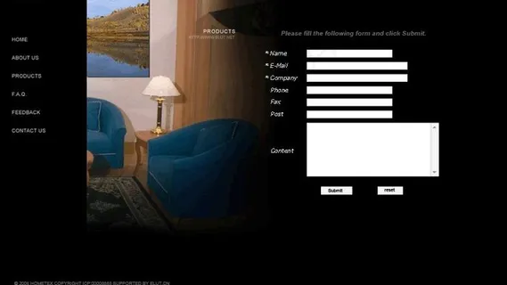 床上用品 纺织 英文外贸网站效果图...
