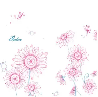 莲花线条矢量图