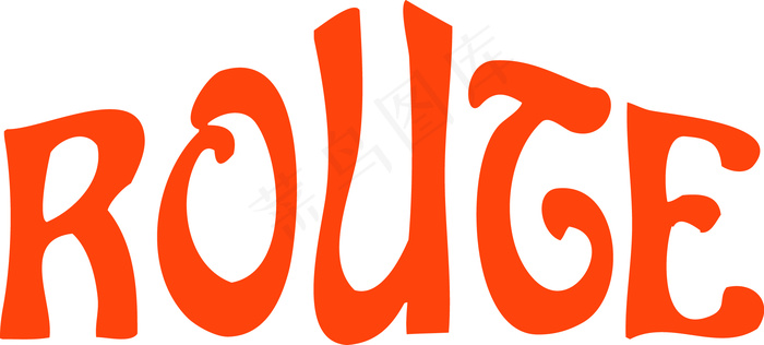 印花矢量图 文字 英文 Rouge...ai矢量模版下载