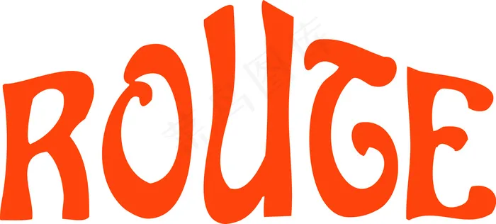 印花矢量图 文字 英文 Rouge...ai矢量模版下载