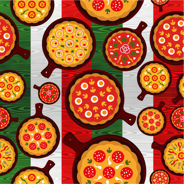 卡通美味的比萨矢量素材