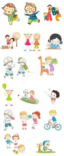 可爱卡通儿童卡通人物素材