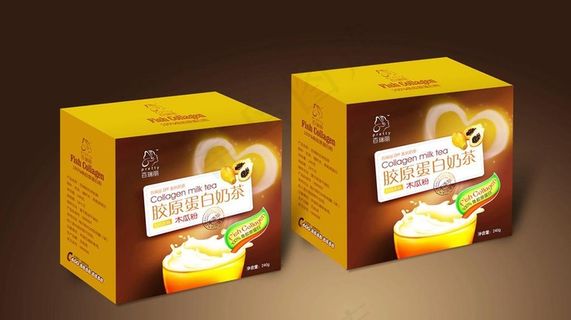 胶原蛋白奶茶包装（展开图）图片