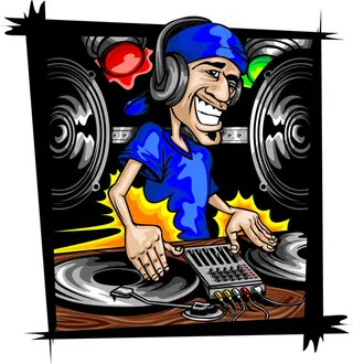 DJ人物插画矢量图