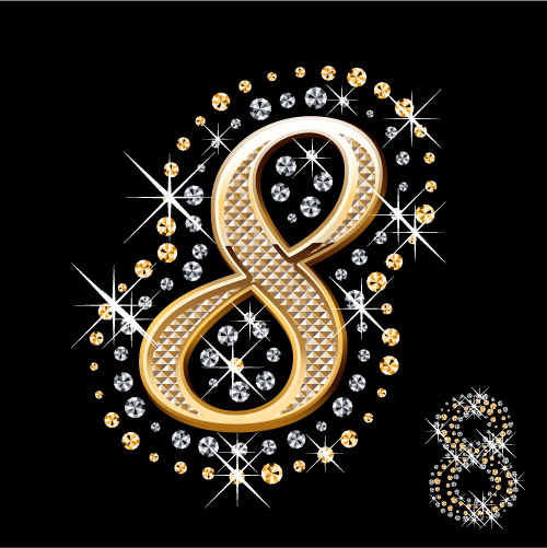 钻石数字矢量素材