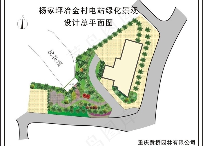 电站绿化规化图cdr矢量模版下载