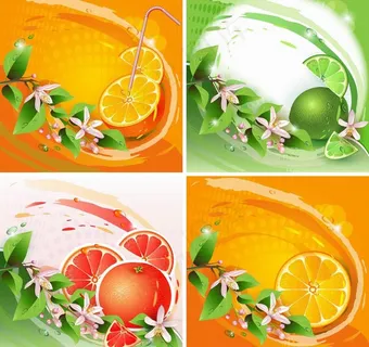 动感线条绿叶水果桔子背景图片 动感线条绿叶水果桔子背景图片