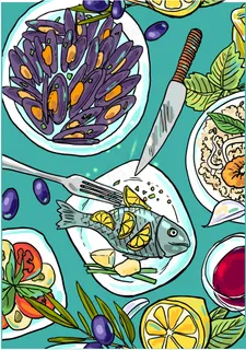 手绘食物唯美背景