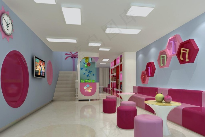 幼儿园家长室效果图图片