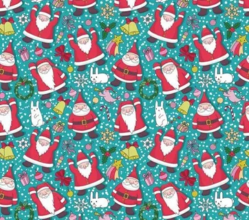 可爱的圣诞无缝图案矢量10