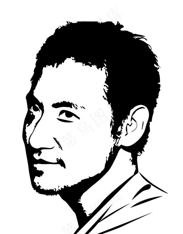 人物肖像图片ai矢量模版下载