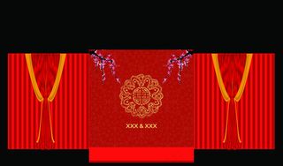婚礼红色迎宾背景