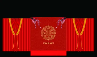 婚礼红色迎宾背景