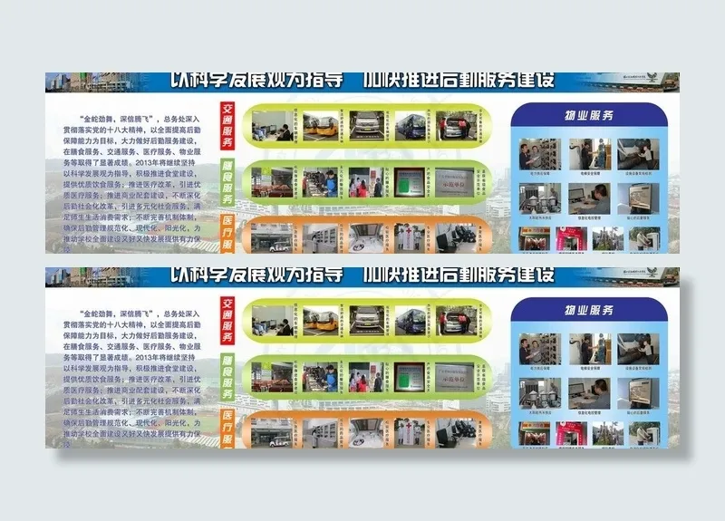 大学后勤工作宣传栏图片(8617X2948(DPI:72))psd模版下载
