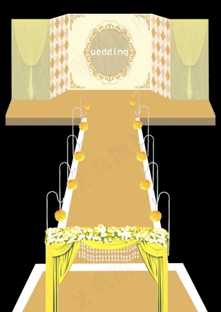 婚礼舞台背景效果图