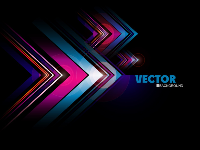 彩色边角黑色背景矢量素材