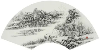 中国画扇面图片