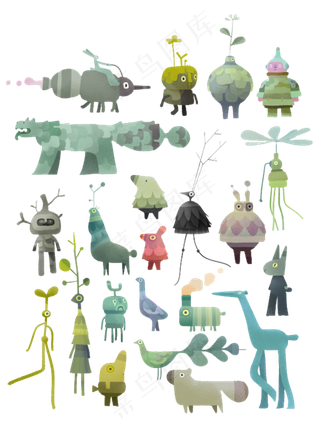 插画野生森系卡通手绘动物海报素材
