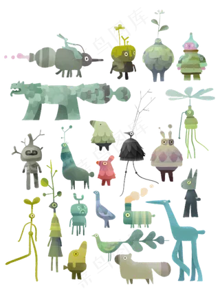 插画野生森系卡通手绘动物海报素材