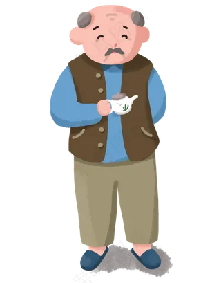 重阳节老爷爷悠闲拿茶壶重阳节老爷爷悠闲拿茶壶