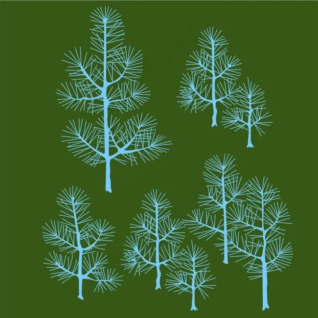 树木花纹ai矢量模版下载