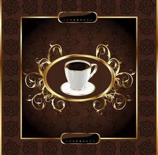 欧式花纹 咖啡背景图片