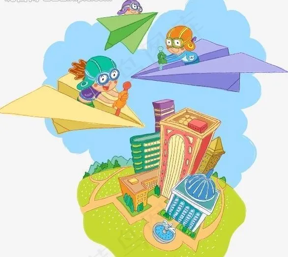 手绘儿童插画图片ai矢量模版下载