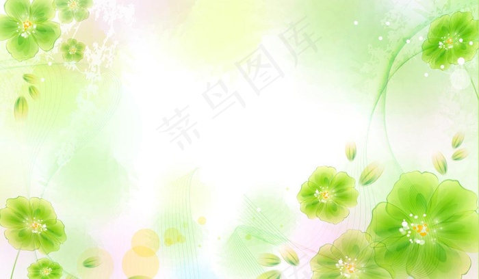 绿色花纹图片ai矢量模版下载