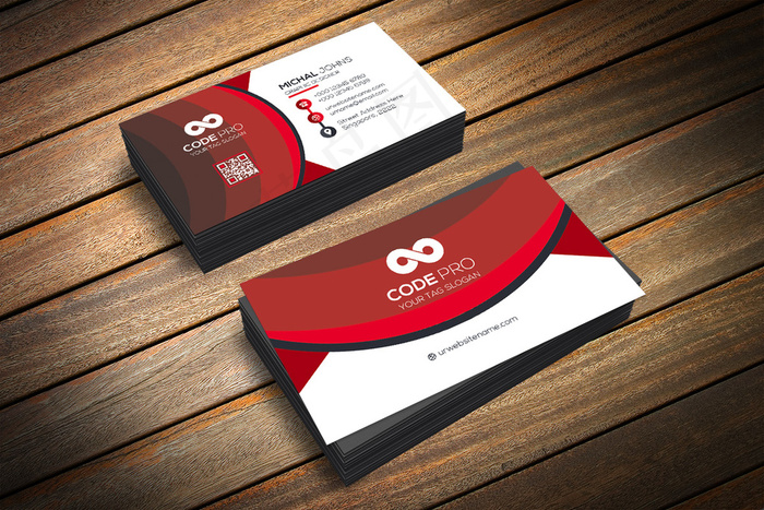 大气红黑商务风格名片