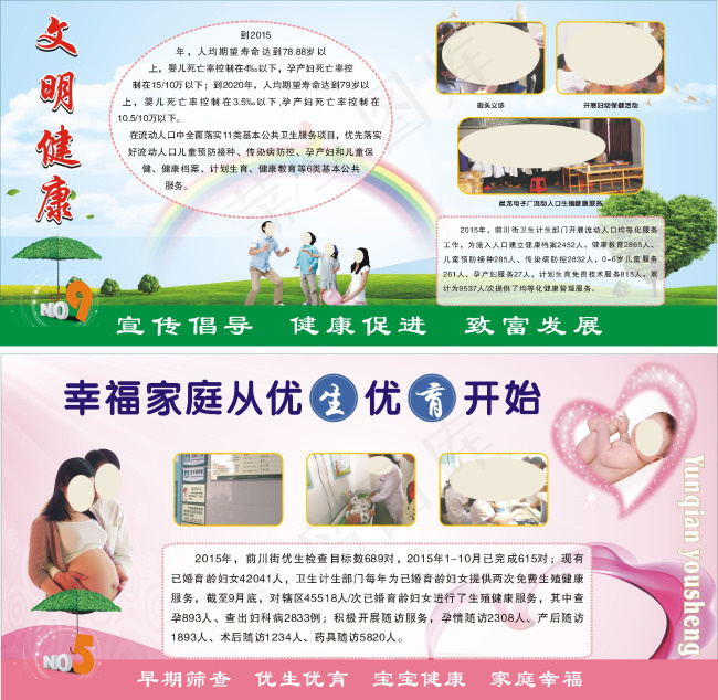 幸福家庭展板cdr矢量模版下载