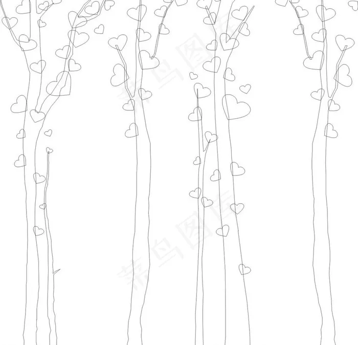 矢量爱情树图片
