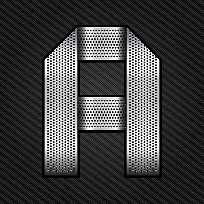 金属字A素材eps,ai矢量模版下载