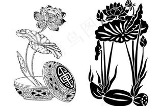 荷花莲藕矢量素材