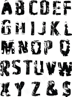 轮胎印痕的字母矢量信