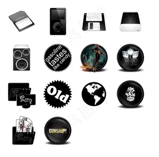 黑色唯美电脑图标下载