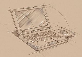 手绘办公室用品 笔记本电脑图片