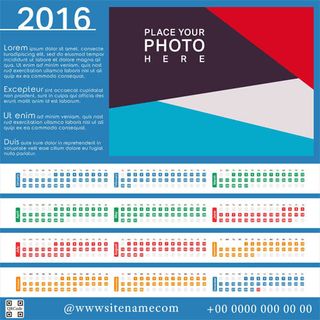 2016猴年日历模板矢量素材V.23