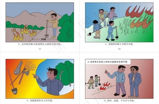 画册中小学生森林防火宣传手册彩页图片cdr矢量模版下载